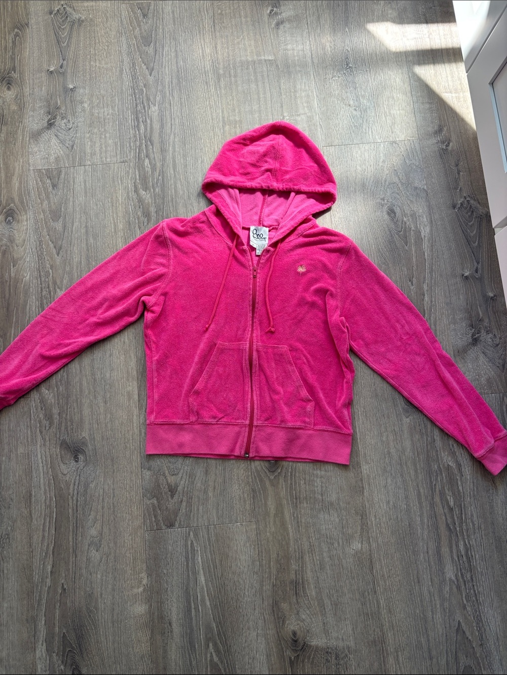 Lilly Pulitzer Hot Pink Velour Zip Hoodie